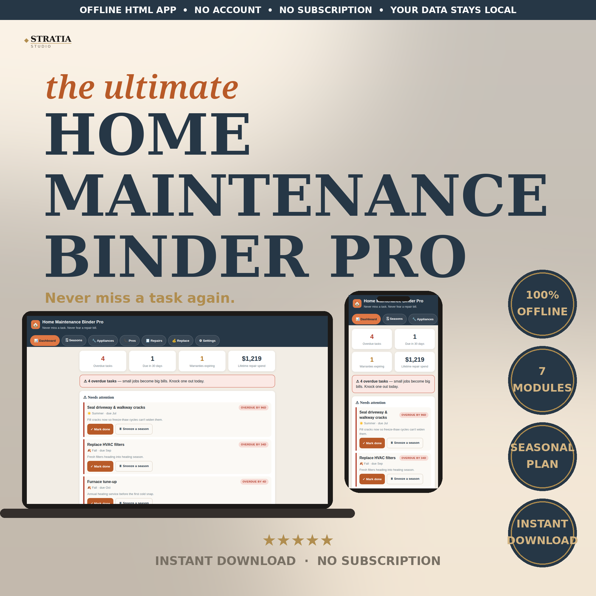 Home Maintenance Binder Pro