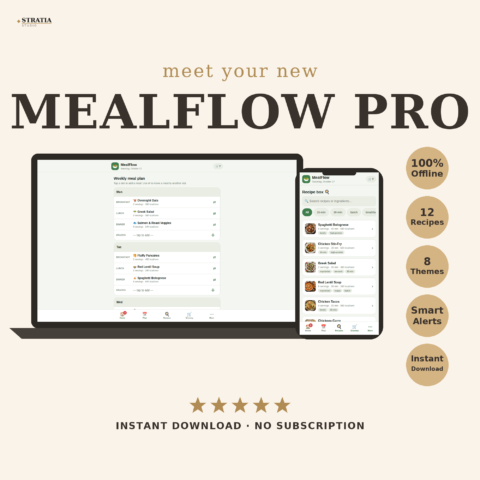 MealFlow Pro — Offline Meal Planner: Recipes with Photos, Smart Alerts & Grocery List