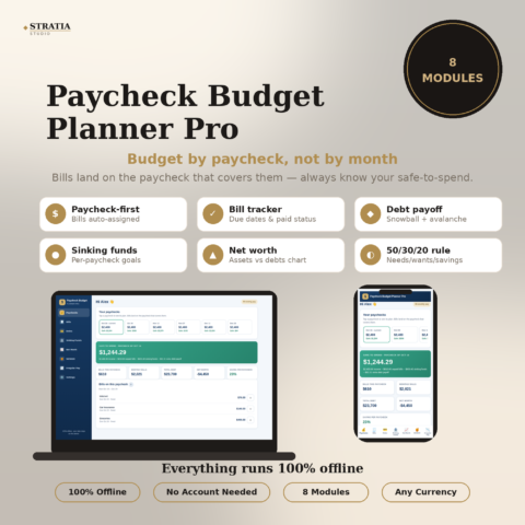 Paycheck Budget Planner Pro: Offline Budget App with Bill Tracker & Debt Payoff Calculator