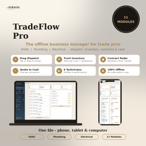 TradeFlow Pro: HVAC, Plumbing & Electrical Business Manager